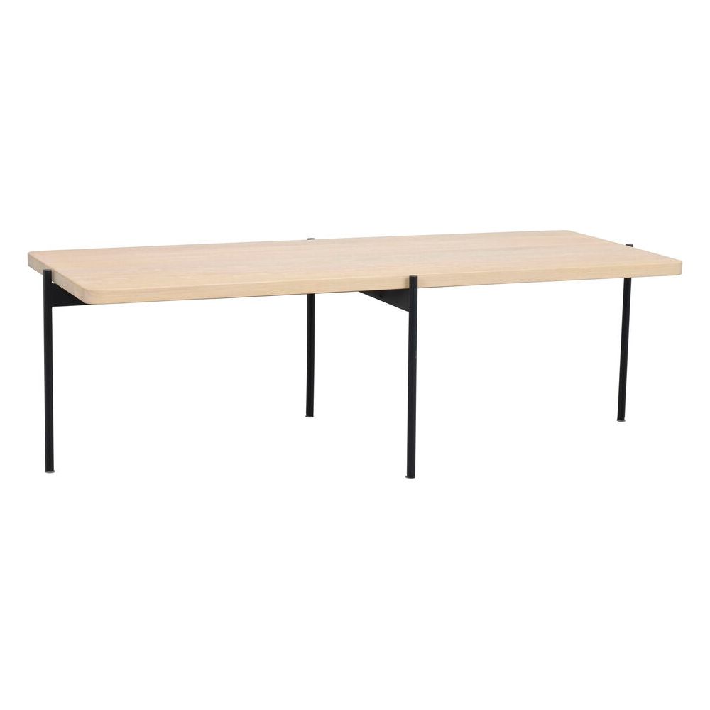 SHELTON Couchtisch Weiß pigmentiert/Schwarz 145x60x45cm - ZEN ZONE Furniture