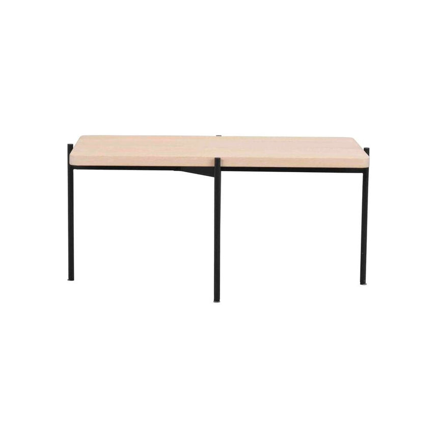 SHELTON Couchtisch Weiß pigmentiert/Schwarz 95x50x45cm - ZEN ZONE Furniture