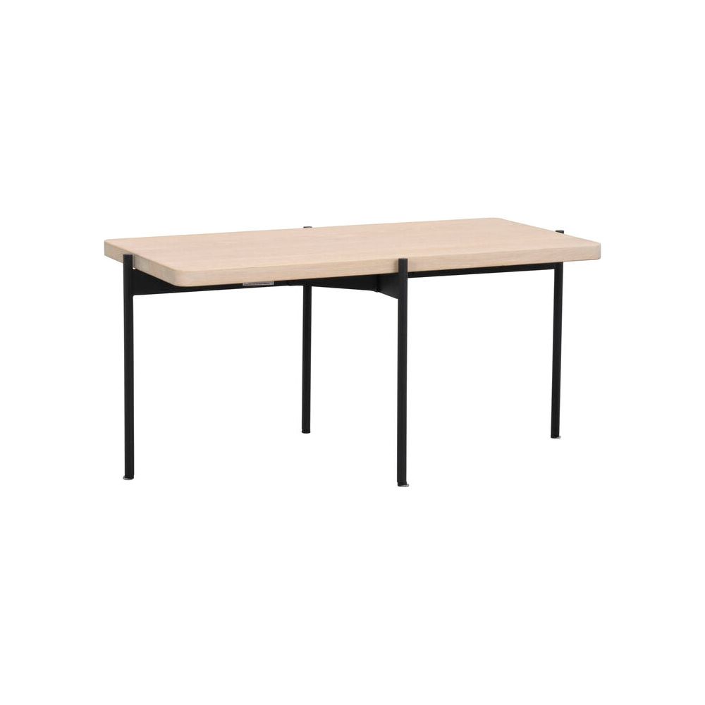 SHELTON Couchtisch Weiß pigmentiert/Schwarz 95x50x45cm - ZEN ZONE Furniture