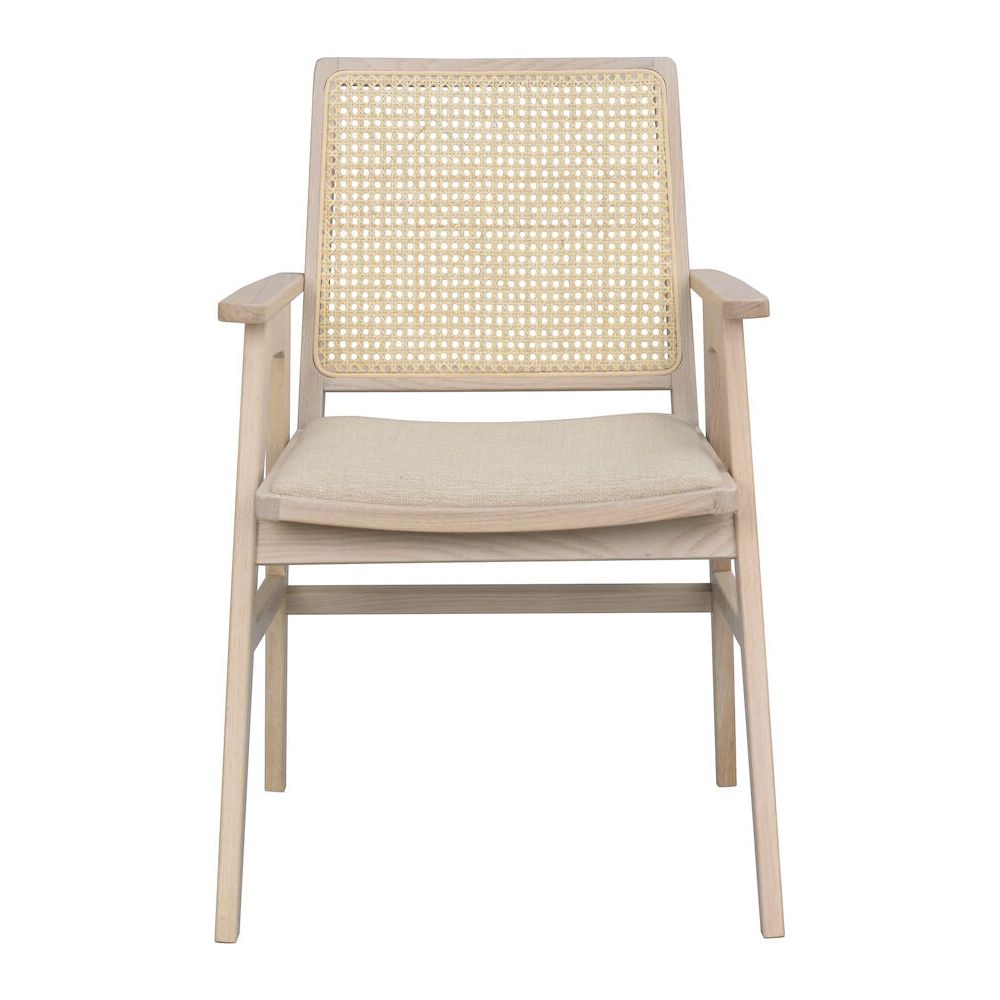 PRESTWICK Esszimmerstuhl Weiß pigmentiert/beige 60x63x88cm - ZEN ZONE