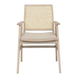 PRESTWICK Esszimmerstuhl Weiß pigmentiert/beige 60x63x88cm - ZEN ZONE