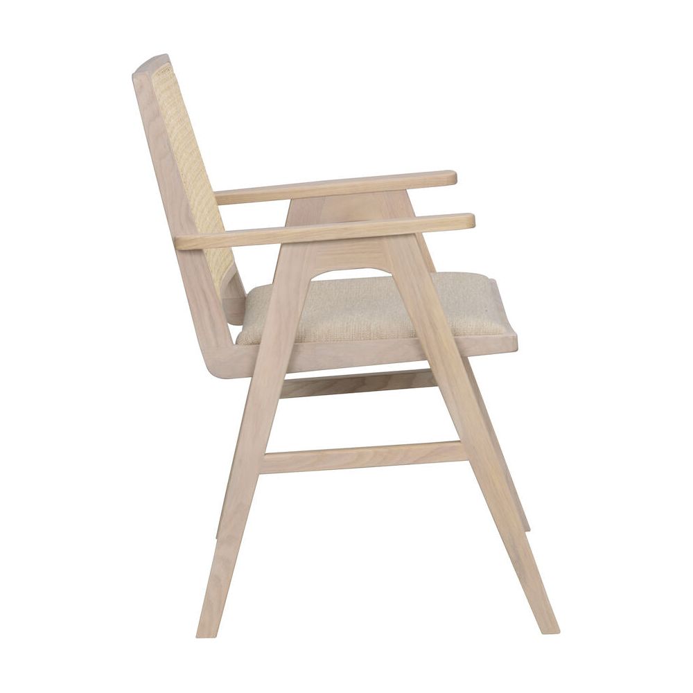 PRESTWICK Esszimmerstuhl Weiß pigmentiert/beige 60x63x88cm - ZEN ZONE