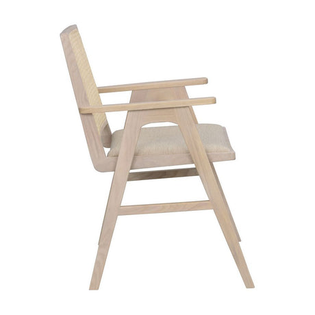 PRESTWICK Esszimmerstuhl Weiß pigmentiert/beige 60x63x88cm - ZEN ZONE