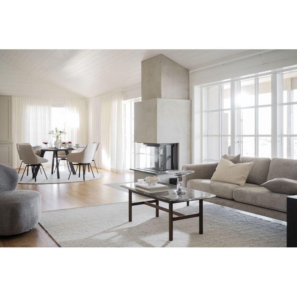 BRADEN 3-Sitzer-Sofa Hellbeige/Braun 216x87x78cm - ZEN ZONE