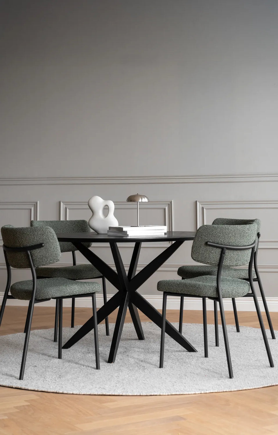 HERBSTER Essstuhl Grün/Schwarz 56x50x82cm - ZEN ZONE Furniture