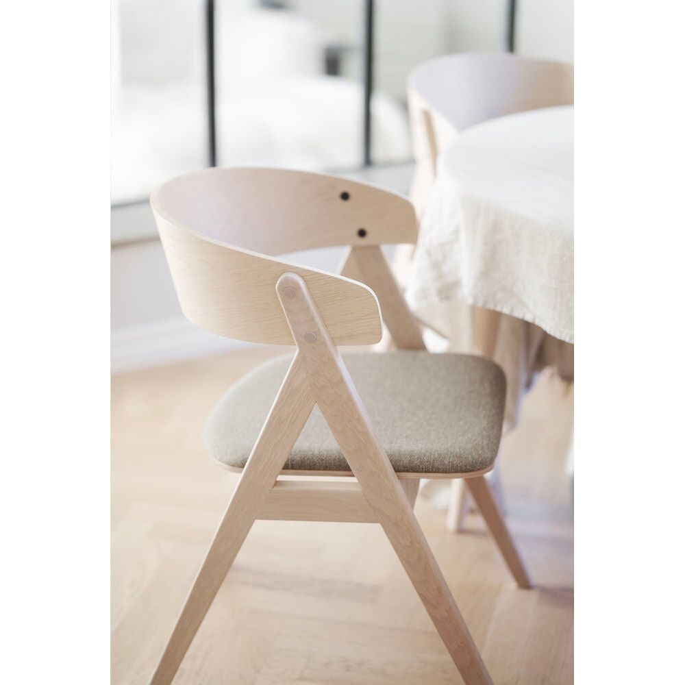 WATERTON Esszimmerstuhl Weiß pigmentiert/braun 55x61x80cm - ZEN ZONE