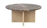 BROOKSVILLE Couchtisch Rund Marmor Braun/weiß pigmentiert 90x90x42cm - ZEN ZONE Furniture