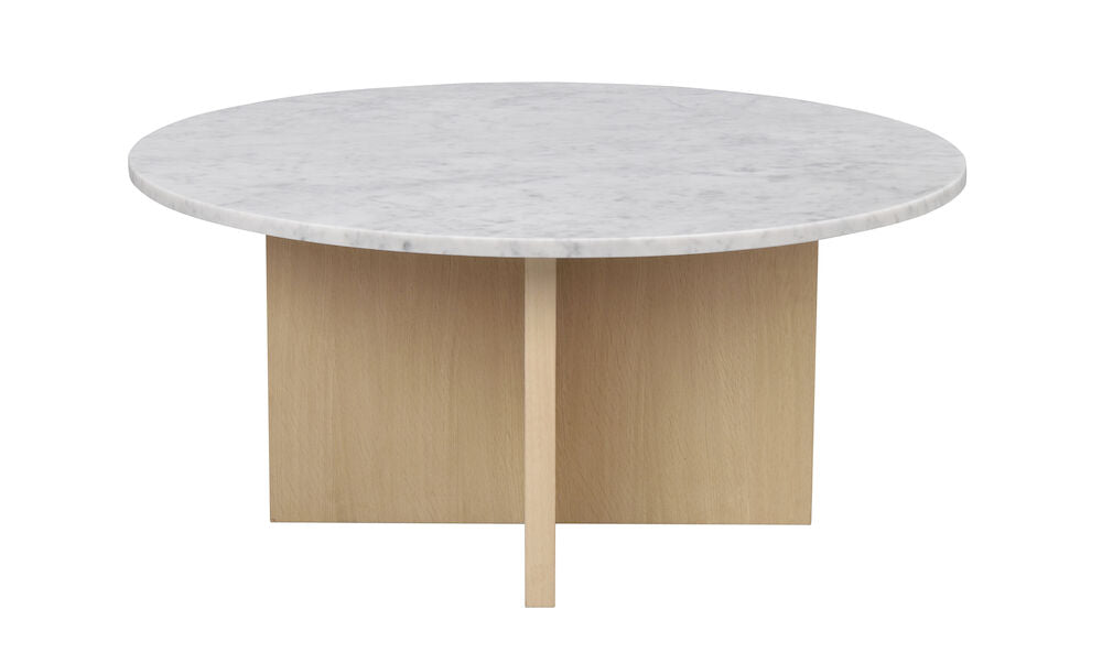 BROOKSVILLE Couchtisch Rund Marmor Weiß/weiß pigmentiert 90x90x42cm - ZEN ZONE Furniture