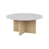 BROOKSVILLE Couchtisch Rund Marmor Weiß/weiß pigmentiert 90x90x42cm - ZEN ZONE Furniture