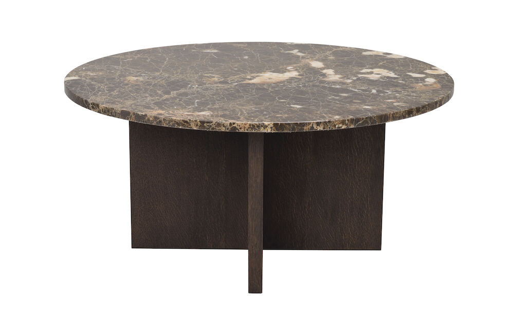 BROOKSVILLE Couchtisch Rund Marmor Braun 90x90x42cm - ZEN ZONE Furniture