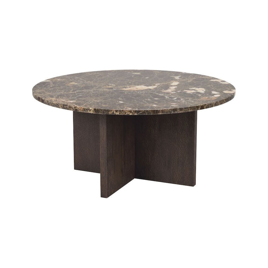 BROOKSVILLE Couchtisch Rund Marmor Braun 90x90x42cm - ZEN ZONE Furniture