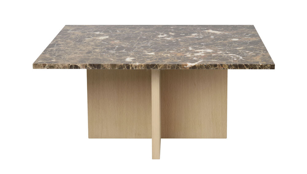 BROOKSVILLE Couchtisch Marmor Braun/weiß pigmentiert 90x90x42cm - ZEN ZONE Furniture