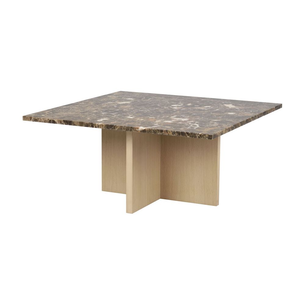 BROOKSVILLE Couchtisch Marmor Braun/weiß pigmentiert 90x90x42cm - ZEN ZONE Furniture