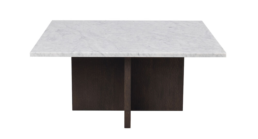 BROOKSVILLE Couchtisch Marmor Weiß/Braun 90x90x42cm - ZEN ZONE Furniture
