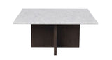 BROOKSVILLE Couchtisch Marmor Weiß/Braun 90x90x42cm - ZEN ZONE Furniture