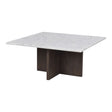 BROOKSVILLE Couchtisch Marmor Weiß/Braun 90x90x42cm - ZEN ZONE Furniture