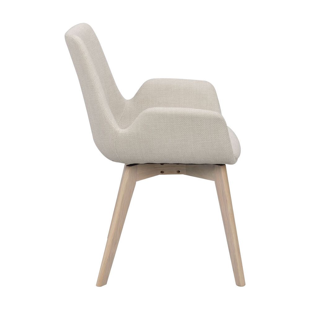 DRIMSDALE Esszimmerstuhl Beige/weiß pigmentiert 59x59x81cm - ZEN ZONE