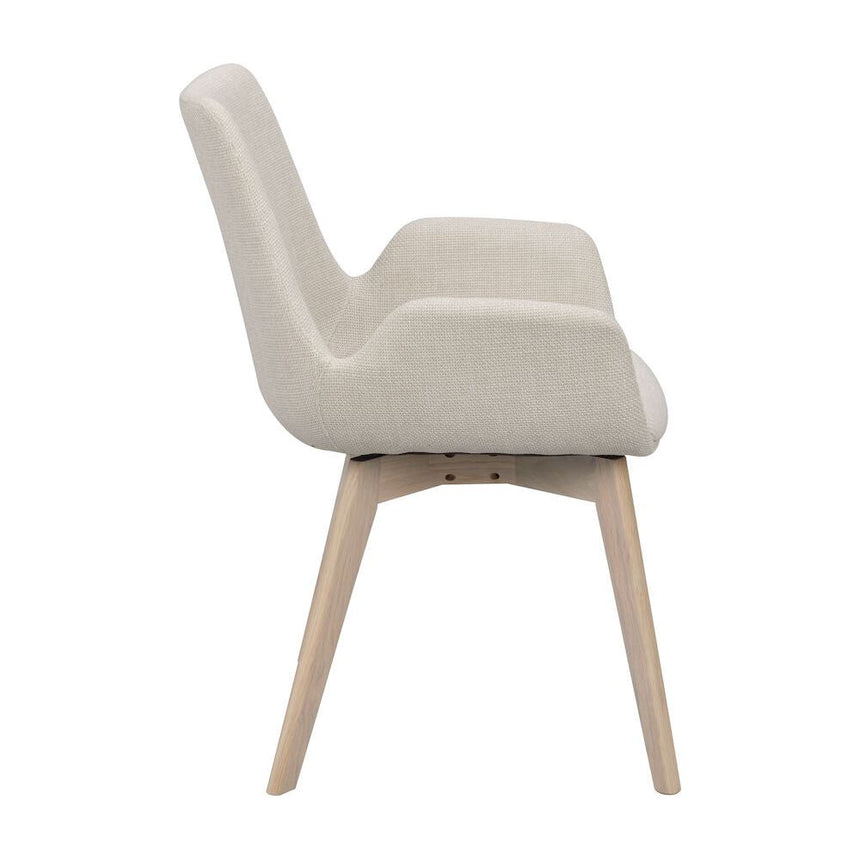 DRIMSDALE Esszimmerstuhl Beige/weiß pigmentiert 59x59x81cm - ZEN ZONE