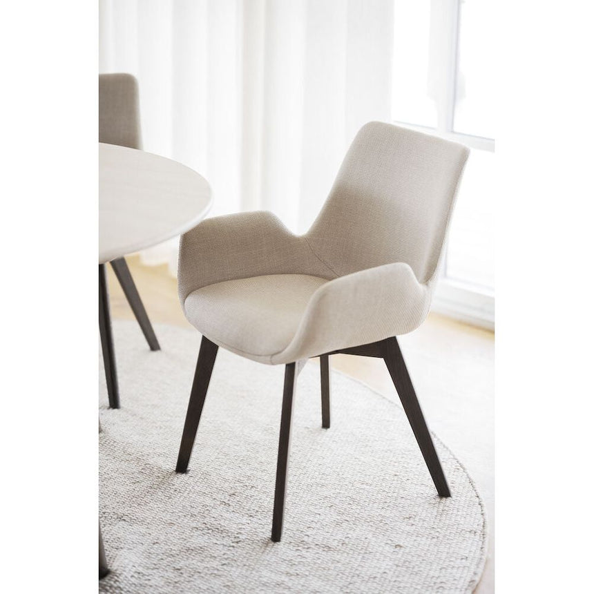 DRIMSDALE Esszimmerstuhl Beige/braun 59x59x81cm - ZEN ZONE