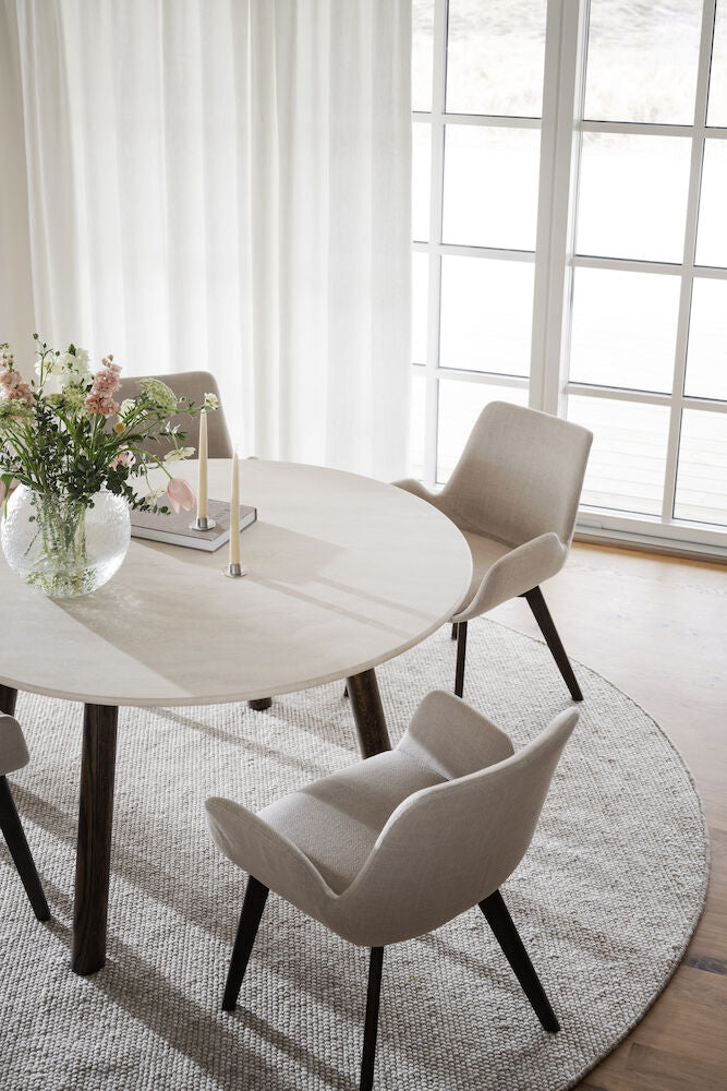 TARANSAY Esstisch Beige/braun 125x125x75cm - ZEN ZONE