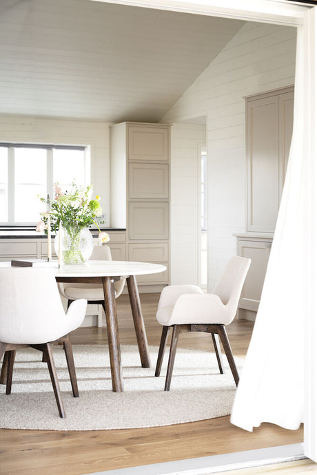 TARANSAY Esstisch Beige/braun 125x125x75cm - ZEN ZONE