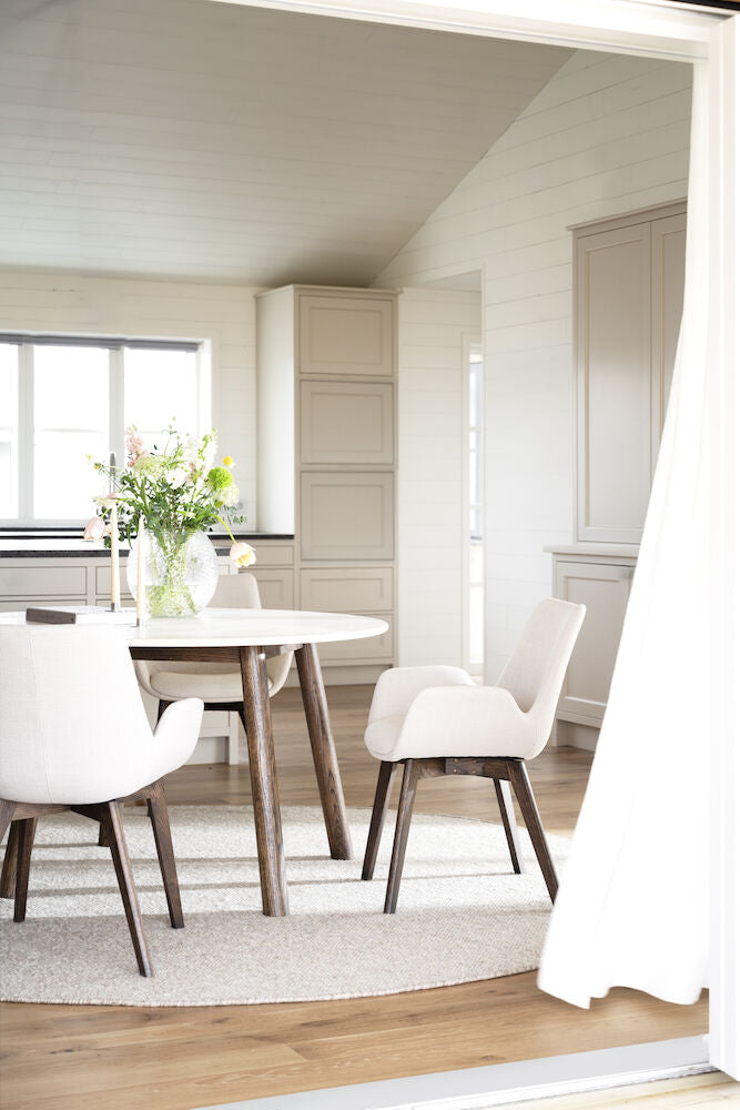 TARANSAY Esstisch Beige/braun 125x125x75cm - ZEN ZONE