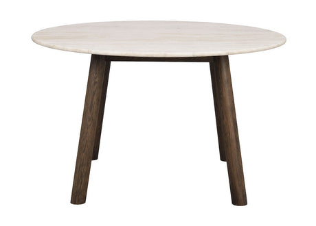 TARANSAY Esstisch Beige/braun 125x125x75cm - ZEN ZONE