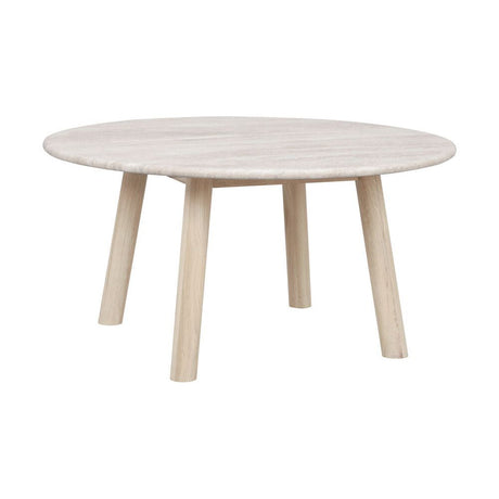 TARANSAY Couchtisch Beige/weiß pigmentiert 90x90x45cm - ZEN ZONE