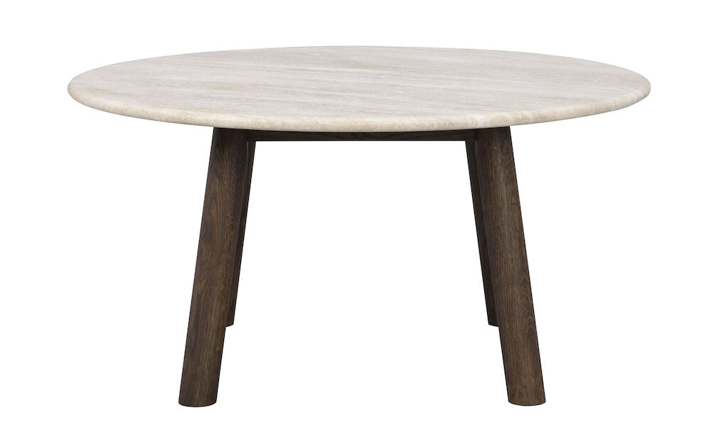 TARANSAY Couchtisch Rund Beige/braun 90x90x45cm - ZEN ZONE Furniture