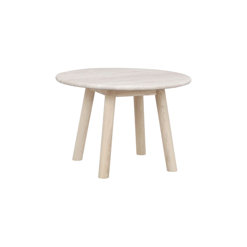 TARANSAY Couchtisch Rund Beige/Weiß pigmentiert 60x60x40cm - ZEN ZONE Furniture