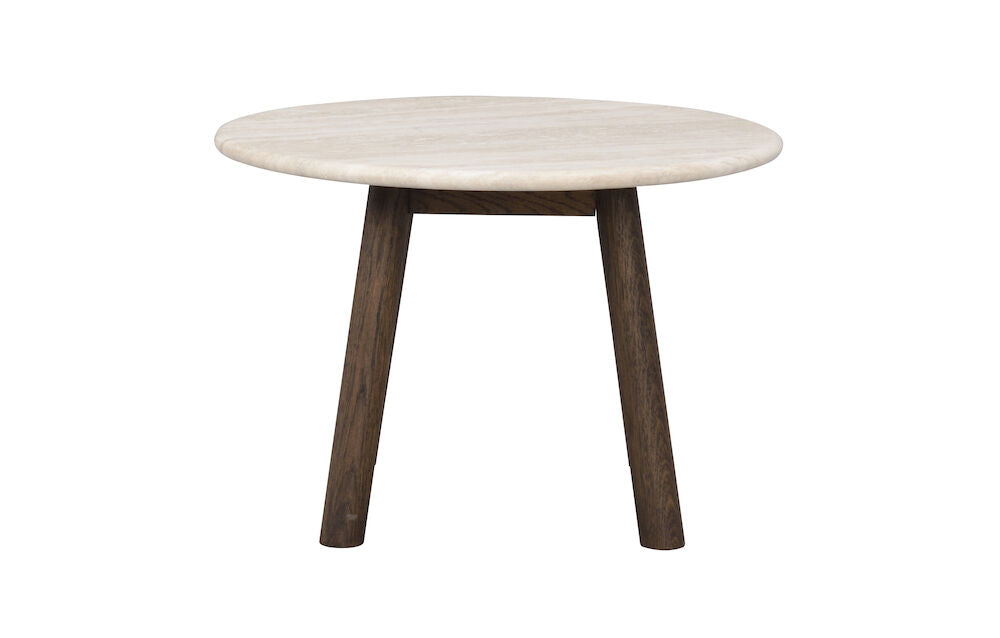 TARANSAY Couchtisch Rund Beige/braun 60x60x40cm - ZEN ZONE Furniture