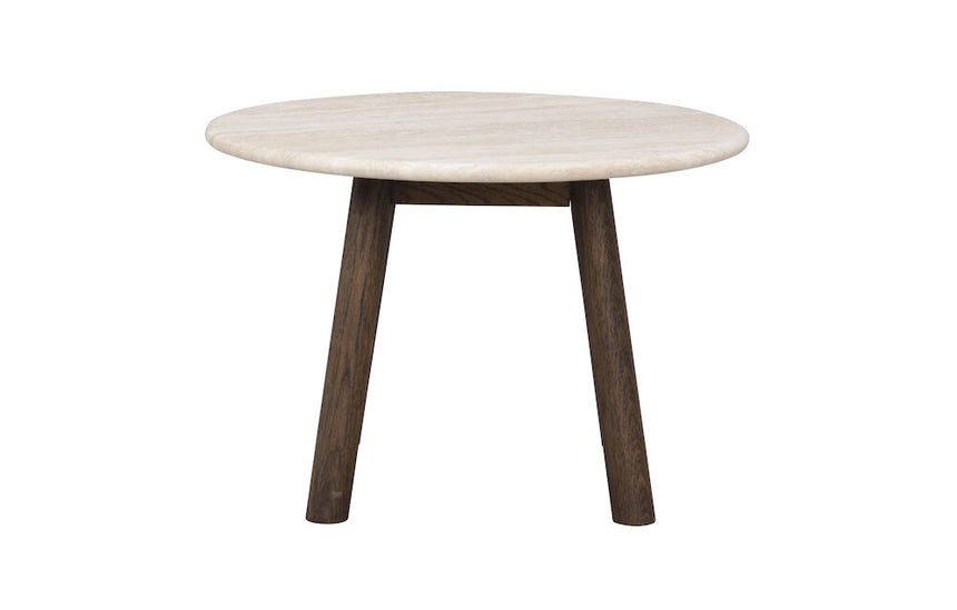TARANSAY Couchtisch Rund Beige/braun 60x60x40cm - ZEN ZONE Furniture