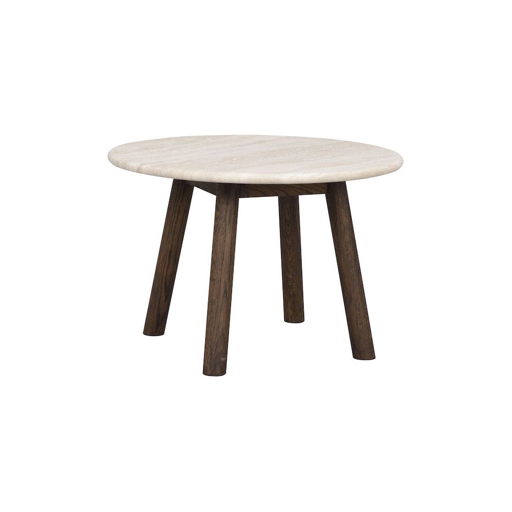 TARANSAY Couchtisch Rund Beige/braun 60x60x40cm - ZEN ZONE Furniture
