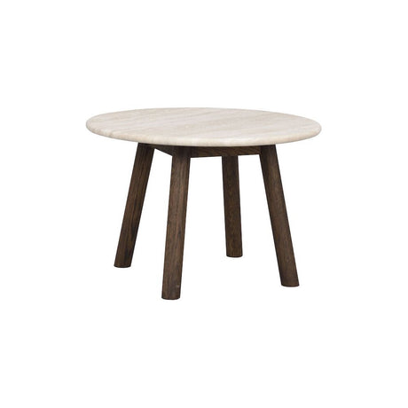 TARANSAY Couchtisch Rund Beige/braun 60x60x40cm - ZEN ZONE Furniture