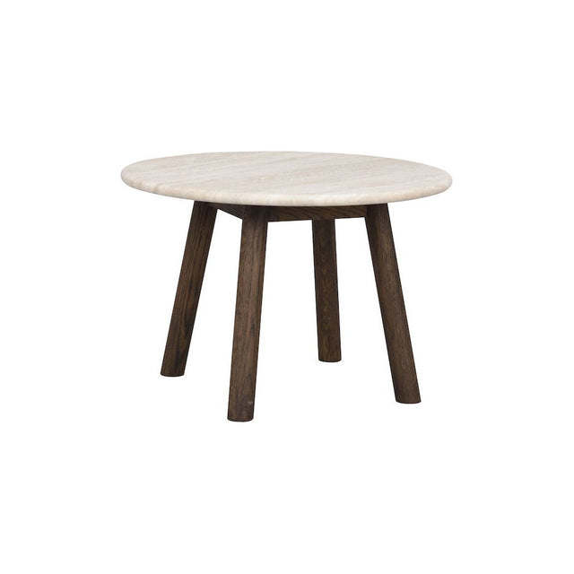 TARANSAY Couchtisch Rund Beige/braun 60x60x40cm - ZEN ZONE Furniture
