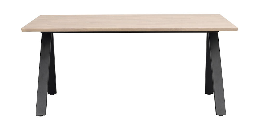 CARRADALE Esstisch Weiß pigmentiert/Schwarz 170x100x75cm - ZEN ZONE