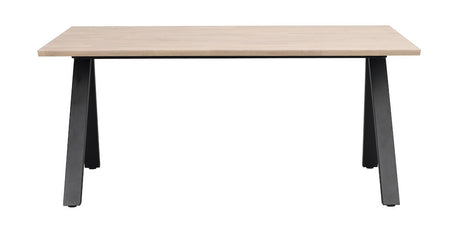 CARRADALE Esstisch Weiß pigmentiert/Schwarz 170x100x75cm - ZEN ZONE