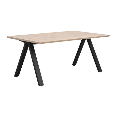 CARRADALE Esstisch Weiß pigmentiert/Schwarz 170x100x75cm - ZEN ZONE