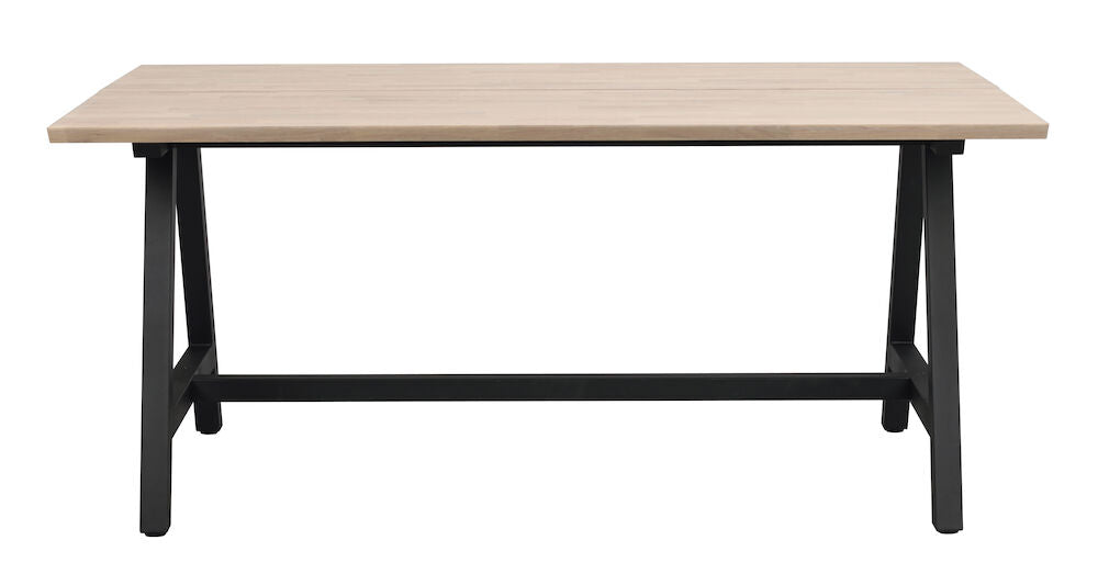 CARRADALE Esstisch Weiß pigmentiert/Schwarz A-Beine 170x100x75cm - ZEN ZONE