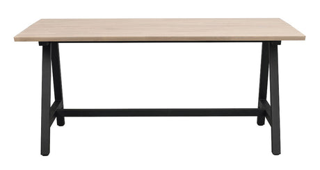 CARRADALE Esstisch Weiß pigmentiert/Schwarz A-Beine 170x100x75cm - ZEN ZONE