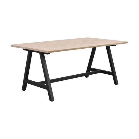 CARRADALE Esstisch Weiß pigmentiert/Schwarz A-Beine 170x100x75cm - ZEN ZONE