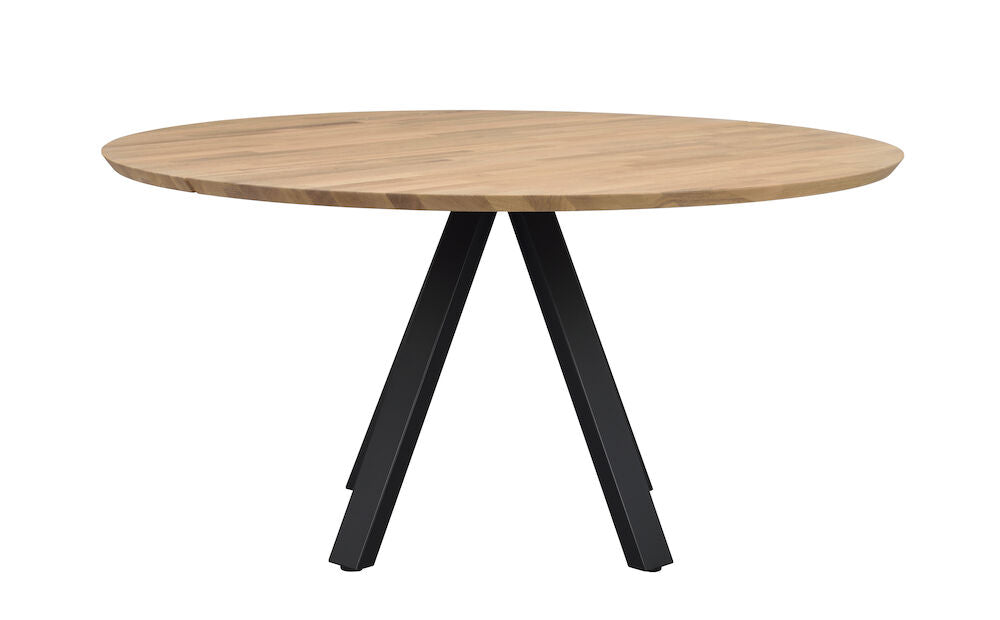 CARRADALE Esstisch Eiche/Schwarz 150x150x75cm - ZEN ZONE