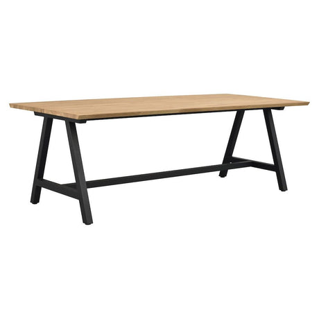 CARRADALE Esstisch Eiche/Schwarz A-Beine 220x100x75cm - ZEN ZONE