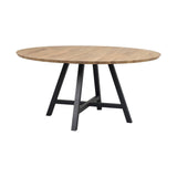 CARRADALE Esstisch Eiche/Schwarz A-Beine 150x150x75cm - ZEN ZONE