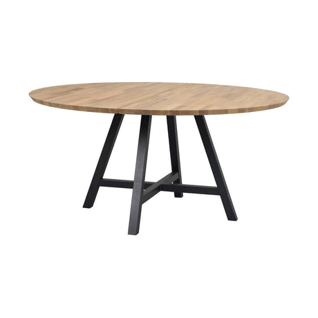 CARRADALE Esstisch Eiche/Schwarz A-Beine 150x150x75cm - ZEN ZONE
