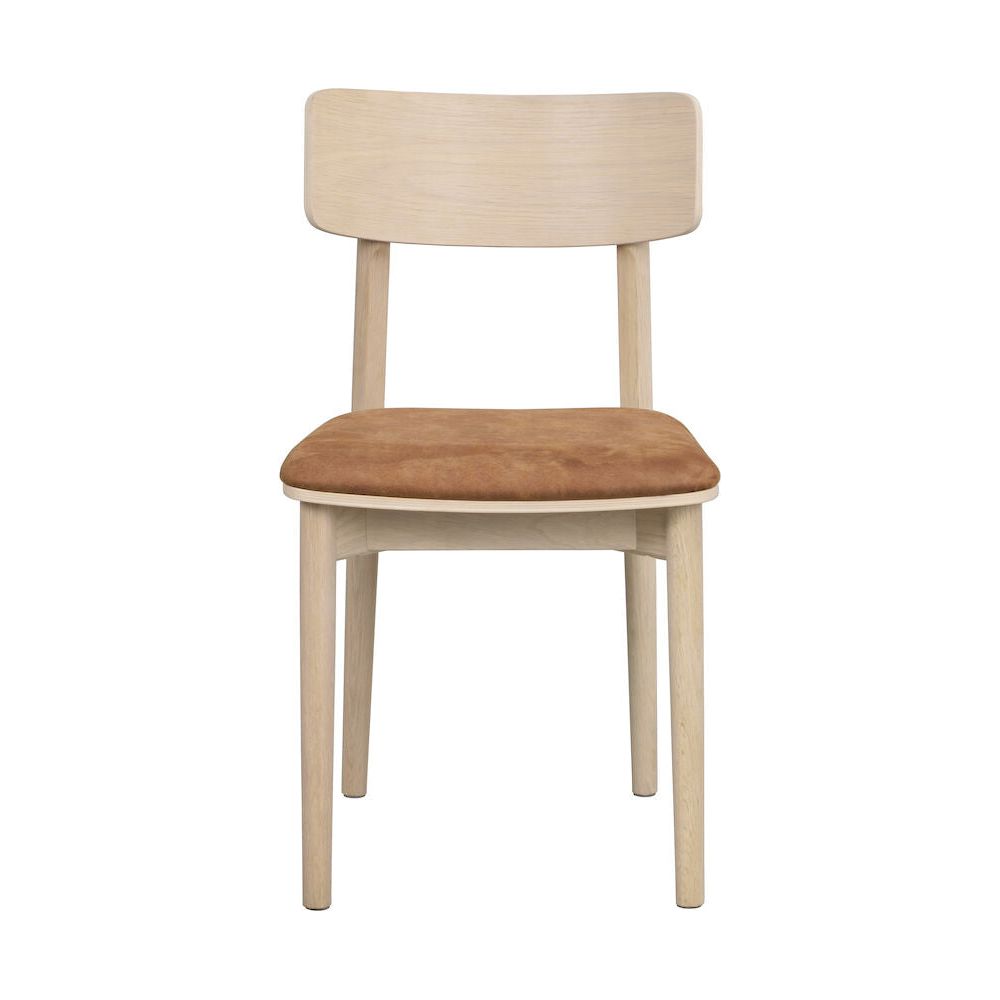 WOLCOTT Esszimmerstuhl Weiß pigmentiert/braun 45x49x84cm - ZEN ZONE