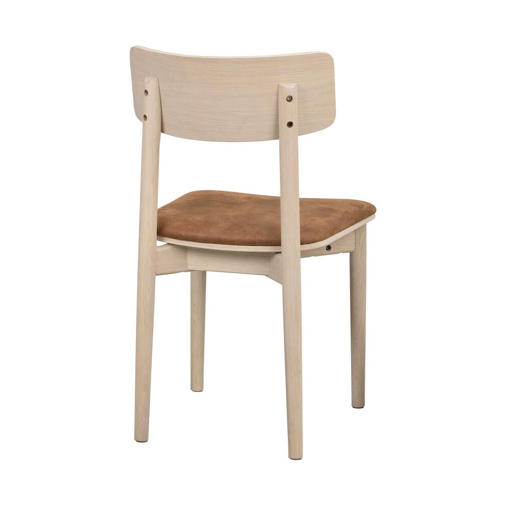 WOLCOTT Esszimmerstuhl Weiß pigmentiert/braun 45x49x84cm - ZEN ZONE