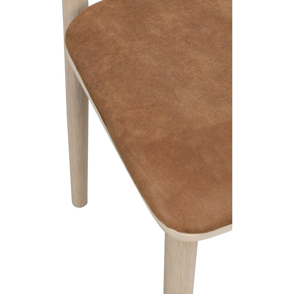 WOLCOTT Esszimmerstuhl Weiß pigmentiert/braun 45x49x84cm - ZEN ZONE