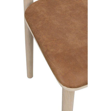 WOLCOTT Esszimmerstuhl Weiß pigmentiert/braun 45x49x84cm - ZEN ZONE