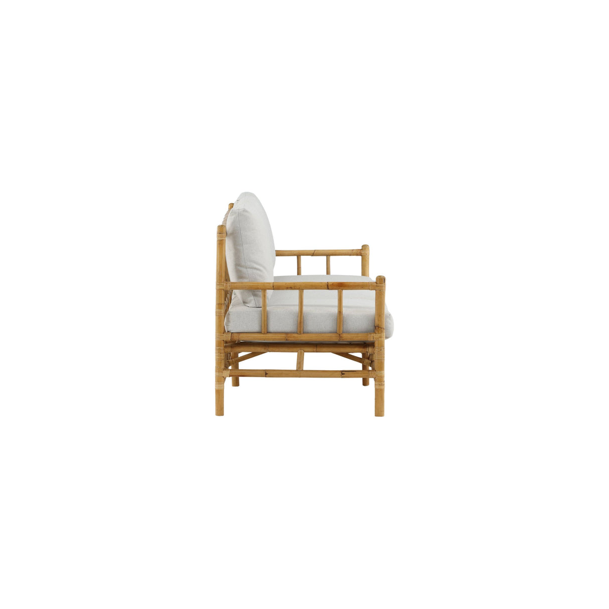 Cane 3-Sitzer Sofa - Bambus / Graues Kissen - ZEN ZONE Furniture